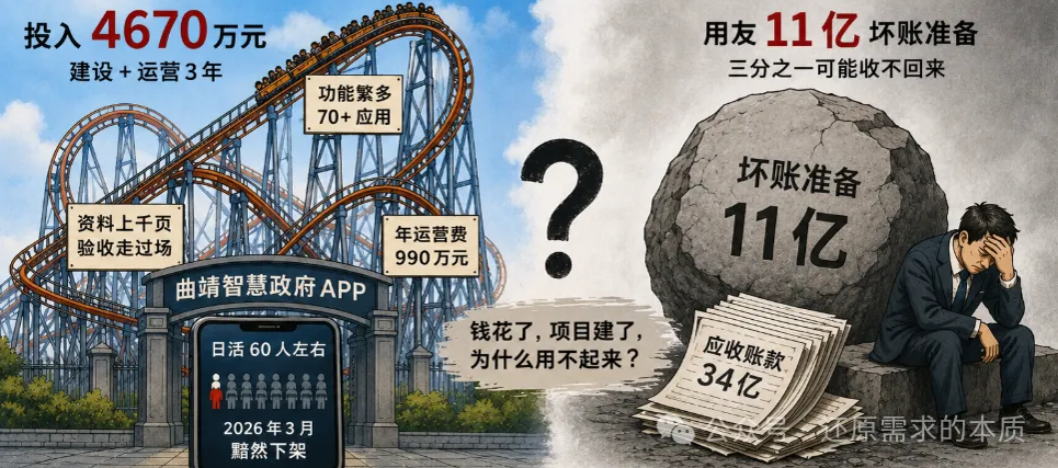 4670万元的软件日活60人；用友11亿的坏账；20年怪现象之目睹
